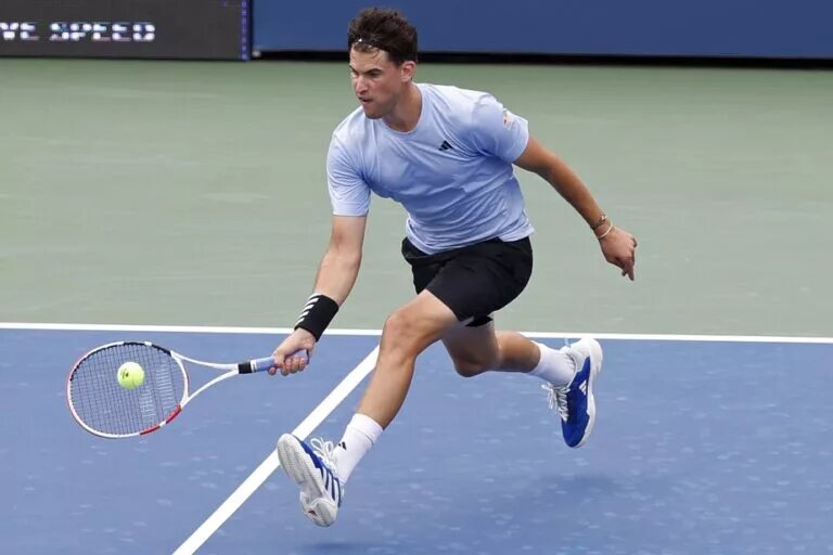 Dominic Thiem in action ahead of the ATP Antwerp Open.