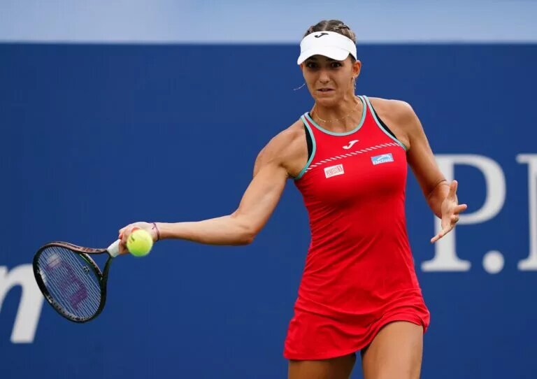 Rebeka Masarova in action ahead of the WTA Cluj-Napoca Open.