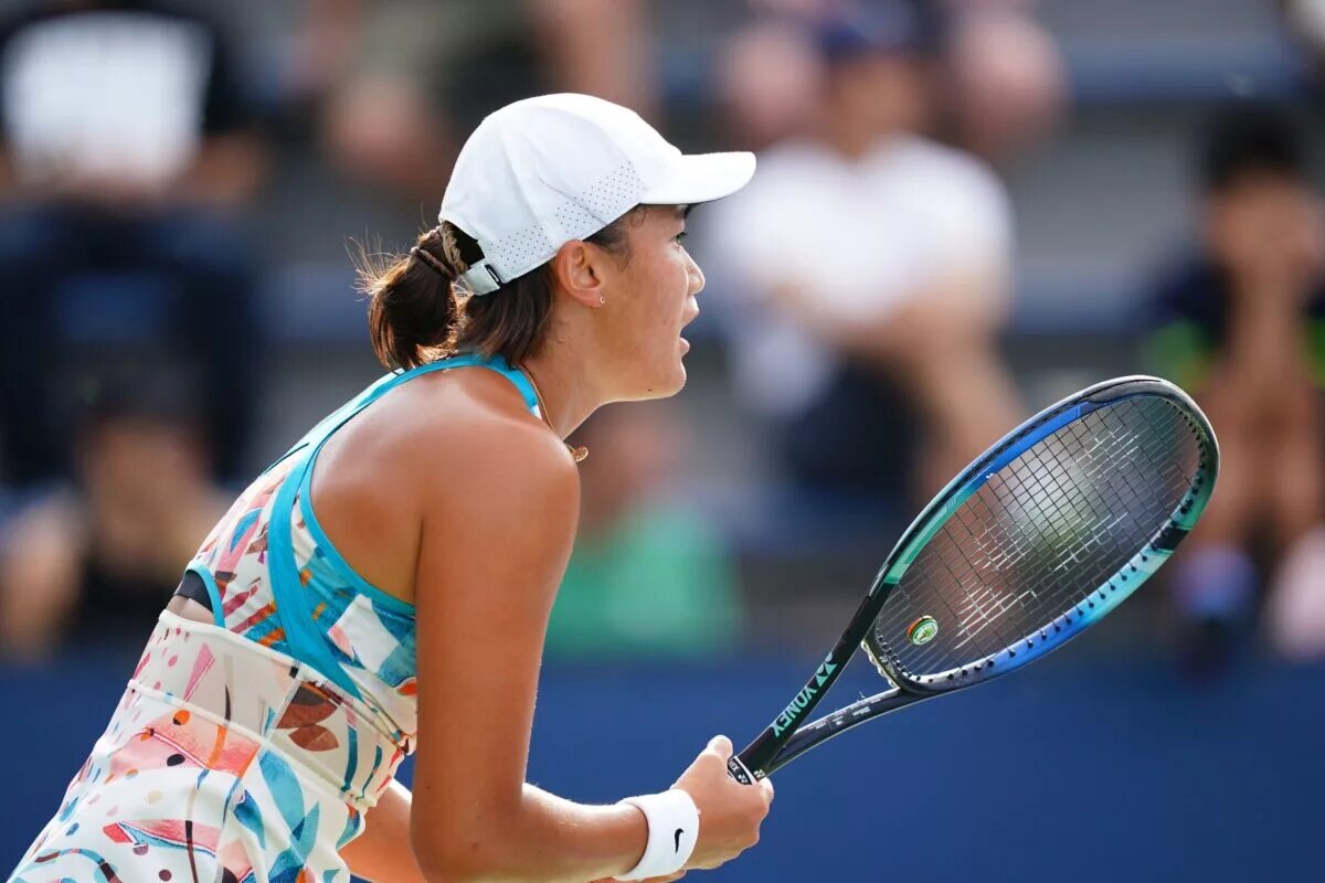 Wang Xiyu in action ahead of the WTA Hong Kong Open.