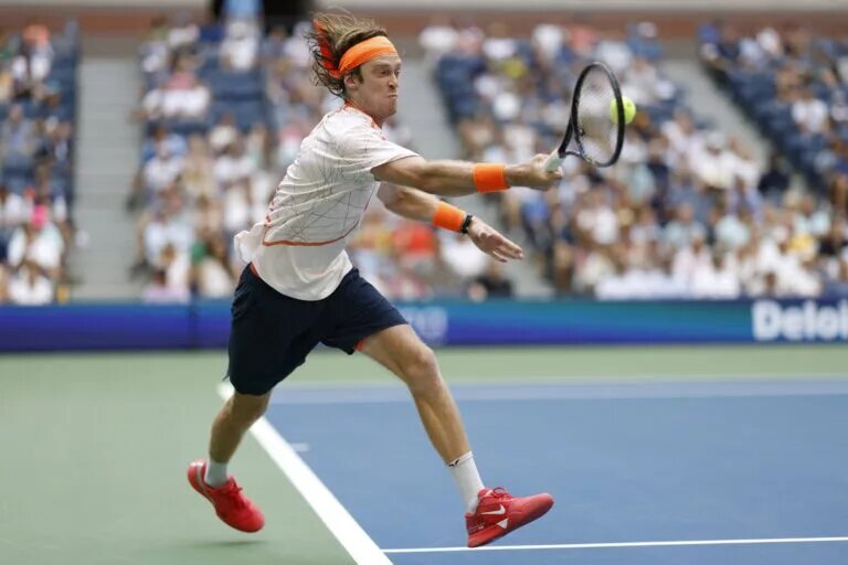 Andrey Rublev in action ahead of the ATP Shanghai Masters.