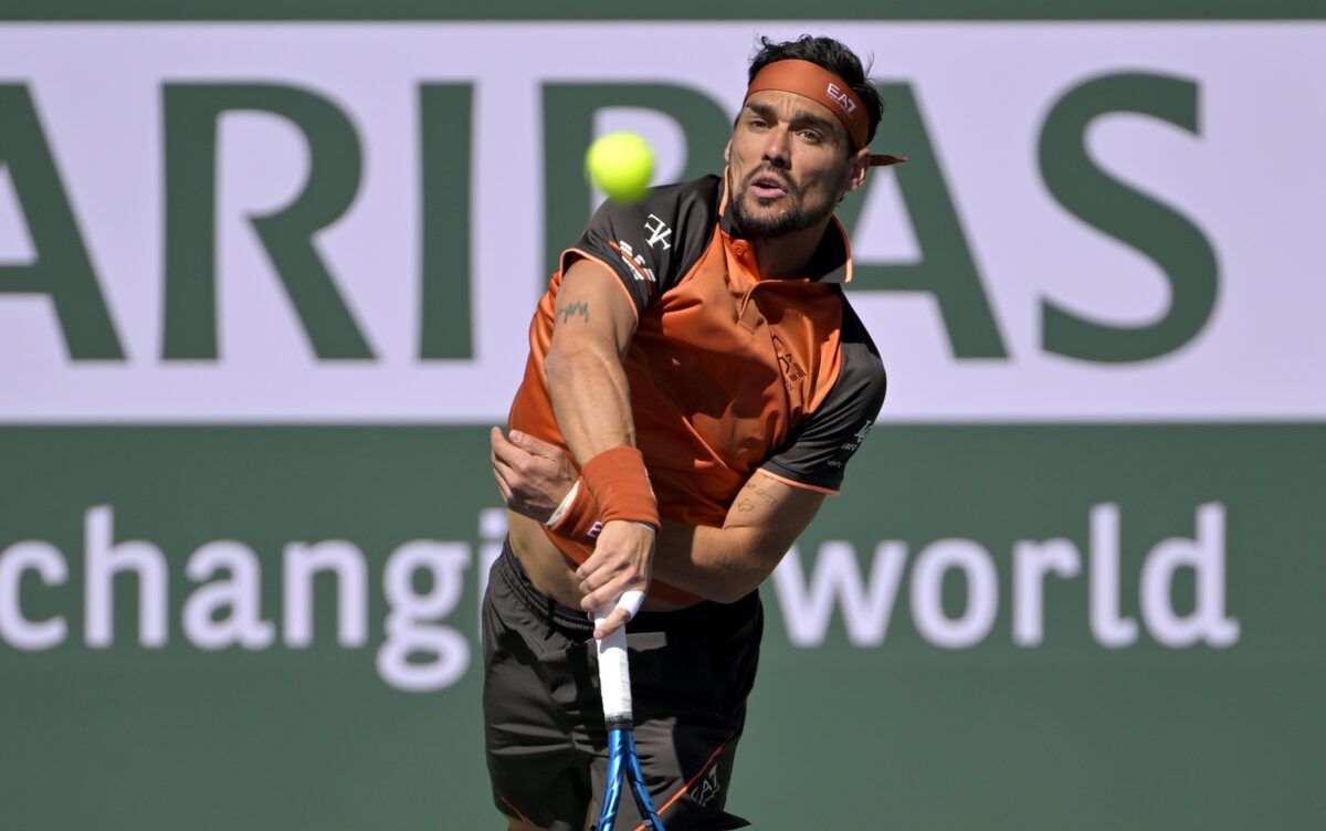 Fabio Fognini in action. The Italian won his seventh Challenger title last week.