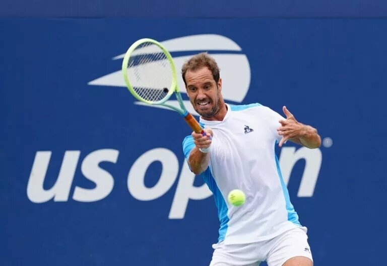 Richard Gasquet in action ahead of the ATP Montpellier Open.