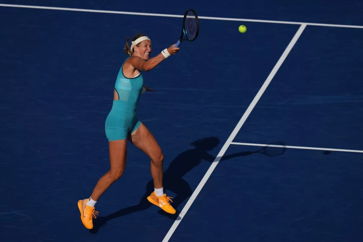 Victoria Azarenka in action ahead of the AUstralian Open.