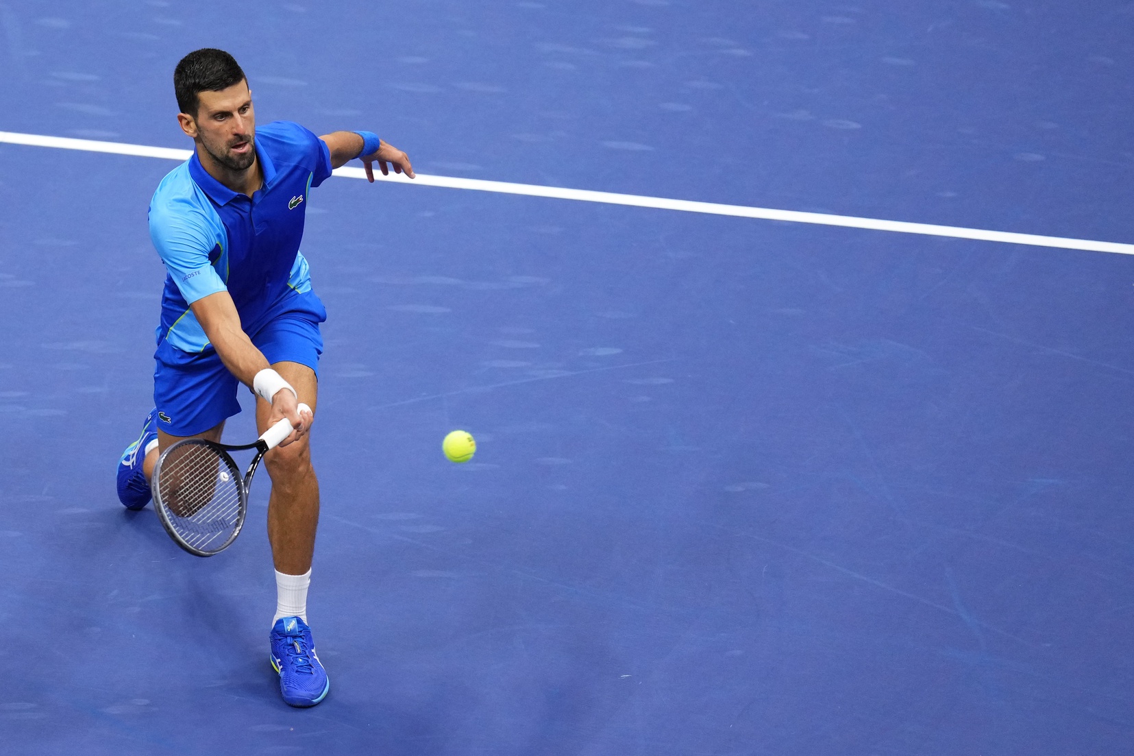 Novak Djokovic in action ahead of the United Cup.