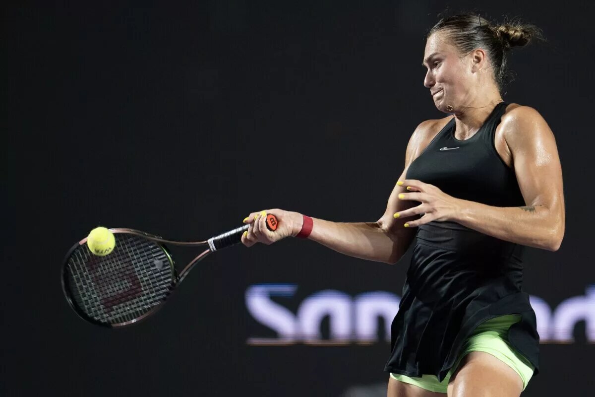 Aryna Sabalenka in action ahead of the WTA Wuhan Open.