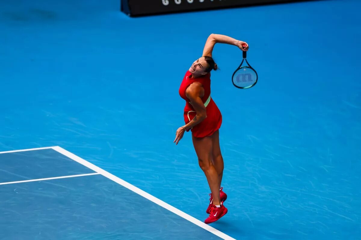 Aryna Sabalenka in action ahead of the Australian Open.