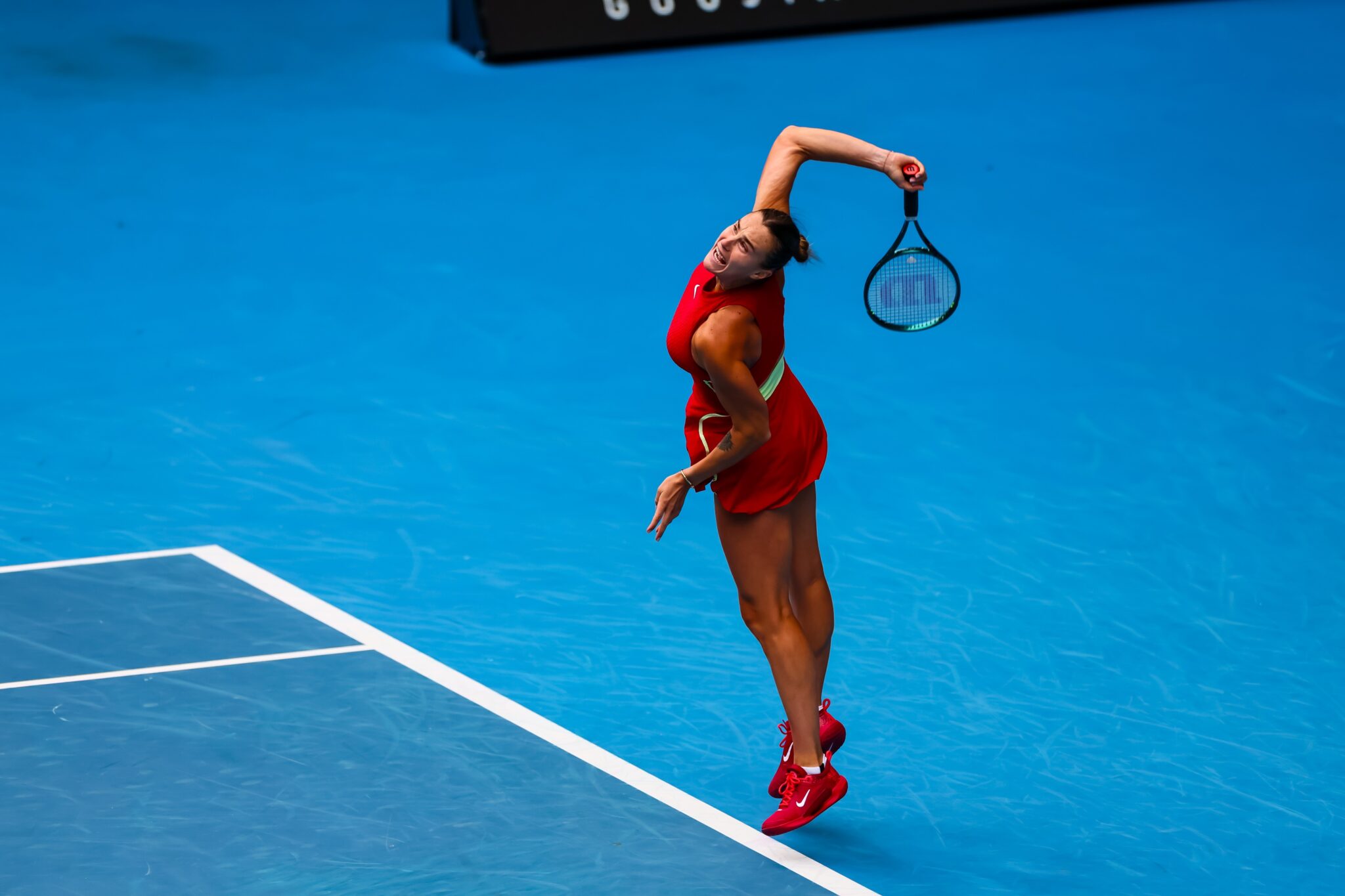 Aryna Sabalenka in action ahead of the WTA Beijing Open.