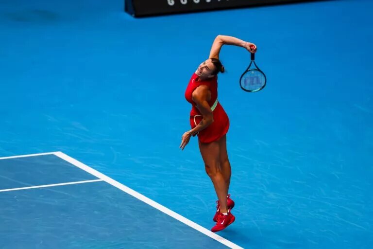 Aryna Sabalenka in action ahead of the Australian Open.