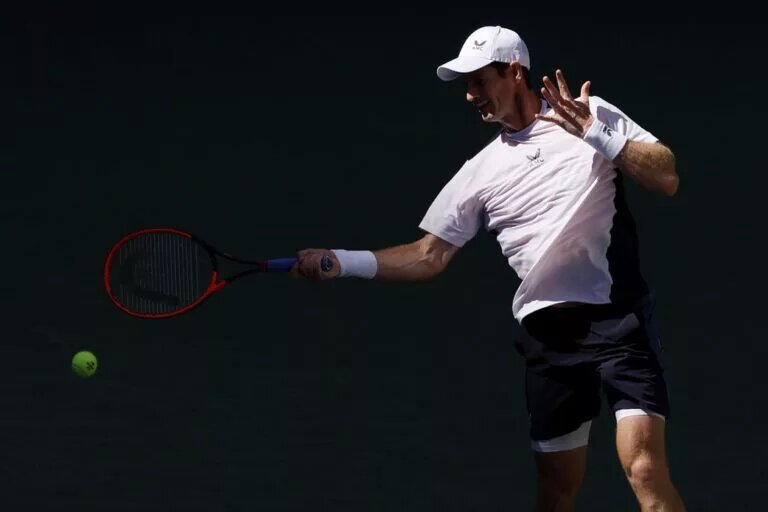 Andy Murray in action ahead of the ATP Dubai Tennis Championships.