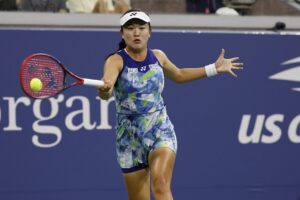 Zhu Lin in action ahead of the WTA Hua Hin Open.