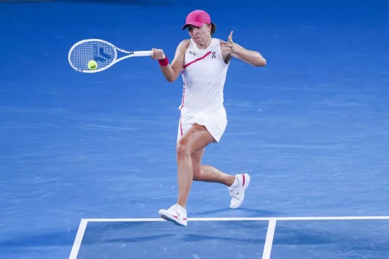 Iga Swiatek in action ahead of the Australian Open.