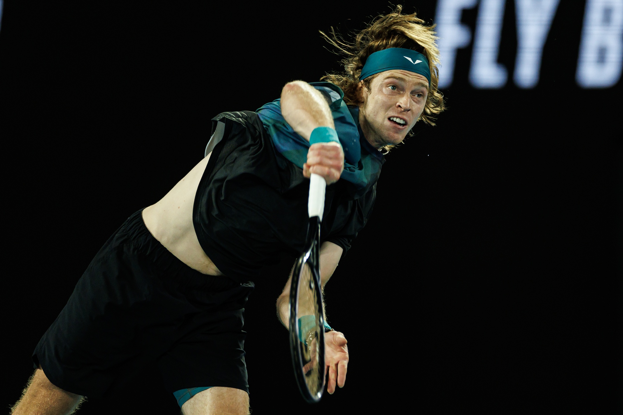 Andrey Rublev in action ahead of the ATP Dubai Tennis Championships.