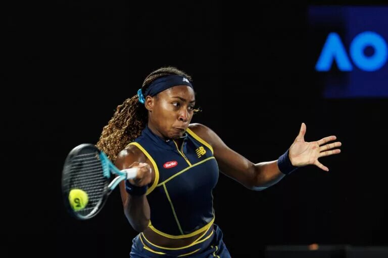 Coco Gauff in action at the Australian Open.