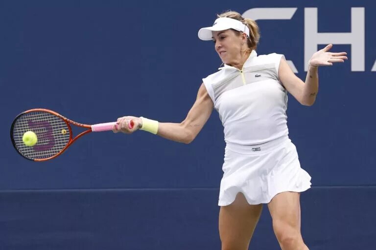 Anastasia Pavyluchenkova in action ahead of the WTA Rouen Open.