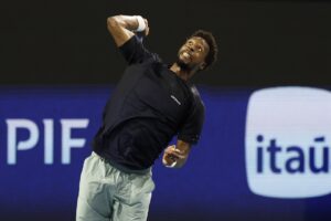 Gael Monfils in action ahead of the ATP Madrid Open.