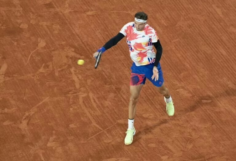 Grigor Dimitrov in action ahead of the French Open.