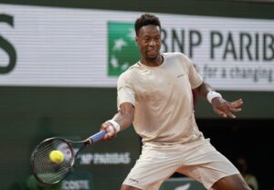 Gael Monfils in action at the French Open.