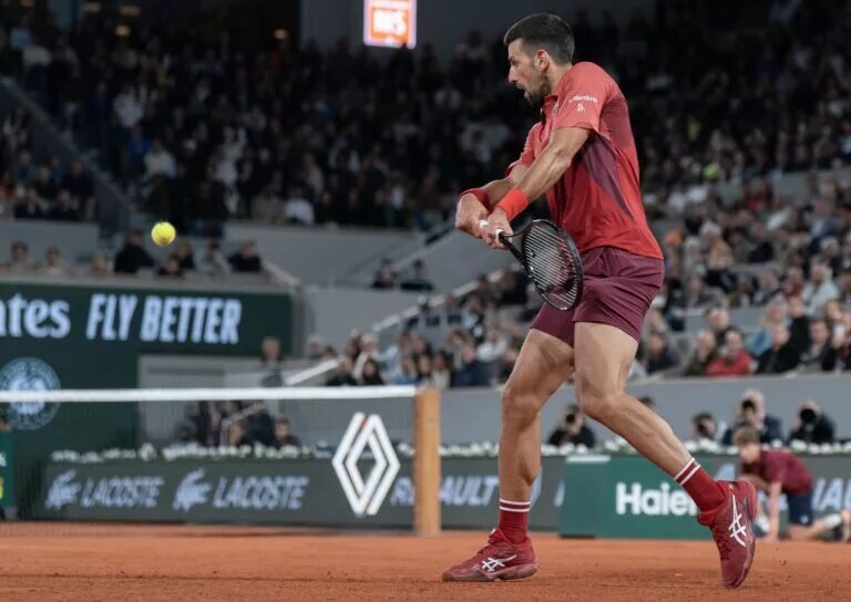 Novak Djokovic, French Open. in action ahead of the Paris Olympics.