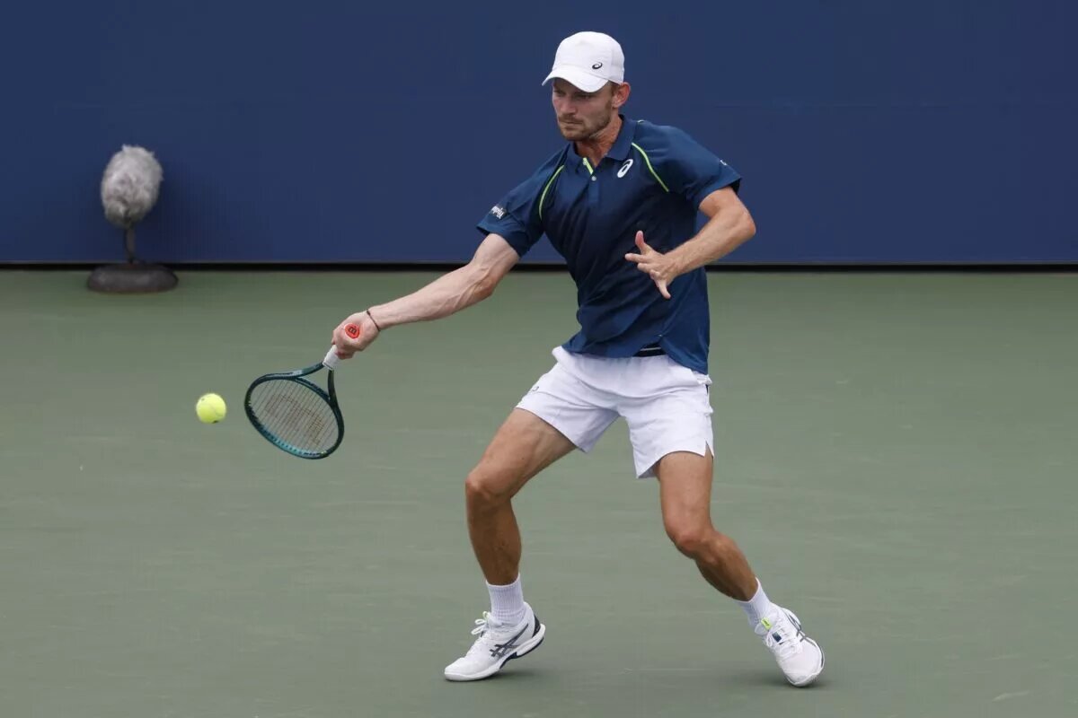 David Goffin in action ahead of ATP Montpellier.