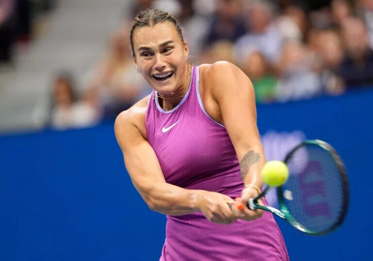 Aryna Sabalenka in action ahead of the Australian Open.