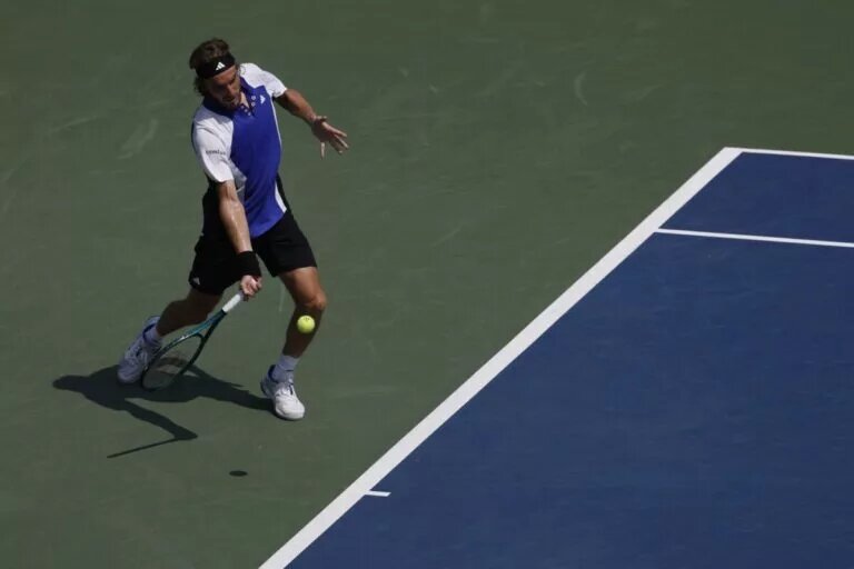 Stefanos Tsitsipas in action ahead of ATP Doha.