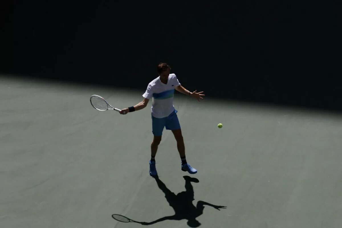 Daniil Medvedev in action ahead of the ATP Dubai.