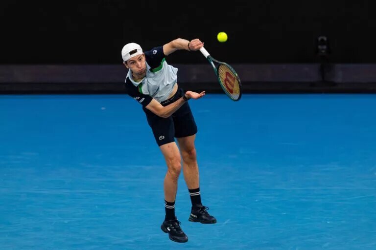 Ugo Humbert in action ahead of the ATP Montpellier Open.