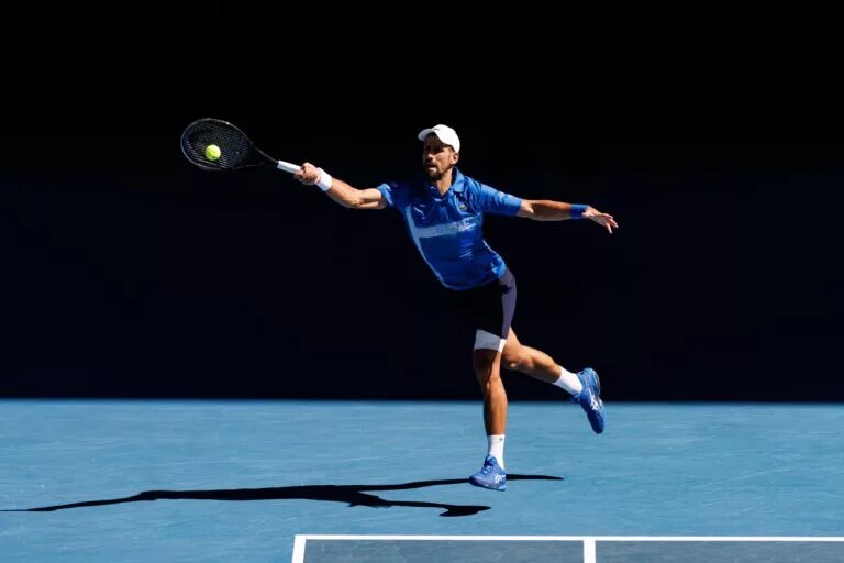 Novak Djokovic in action ahead of ATP Doha.