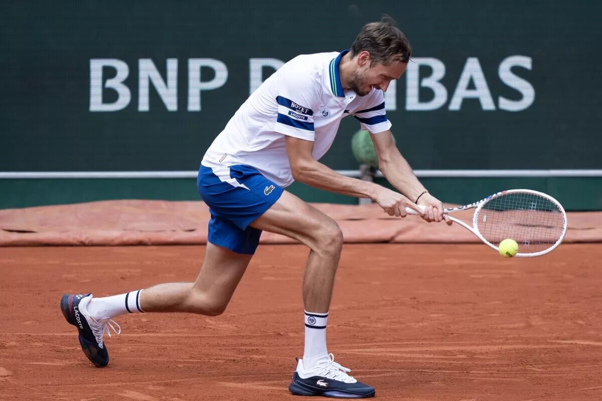 Daniil Medvedev in action ahead of the ATP Rome Open, at the French Open.