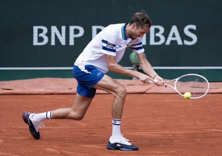 Daniil Medvedev in action ahead of the ATP Rome Open, at the French Open.