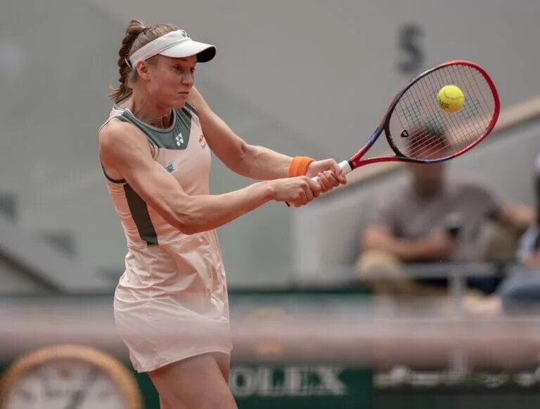 Elena Rybakina in action ahead of the French Open.