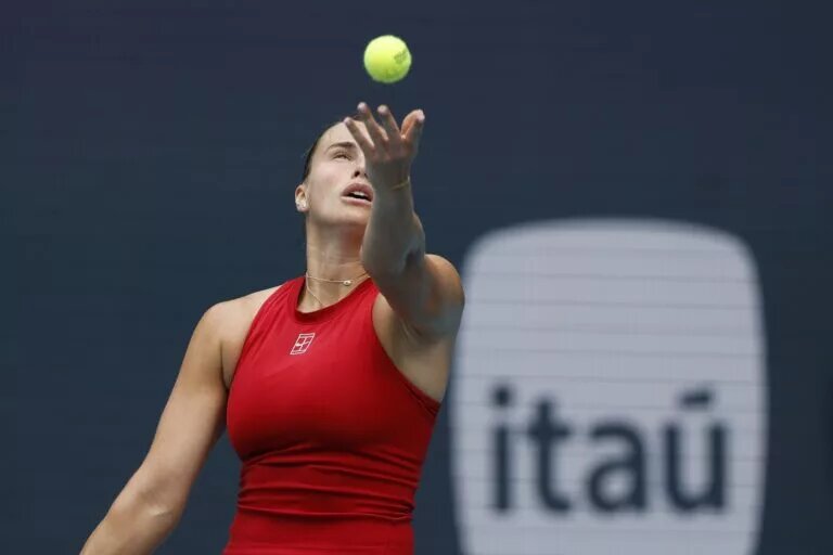 Aryna Sabalenka in action ahead of the WTA Stuttgart Open.