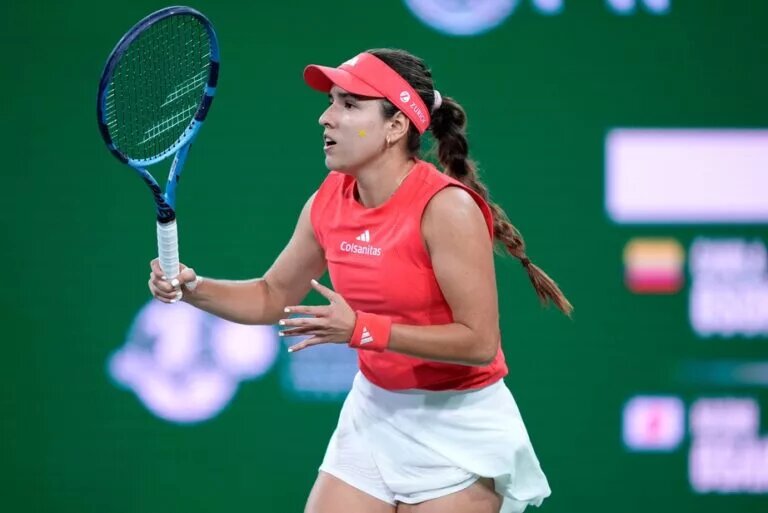 Camila Osorio in action ahead of WTA Rabat.