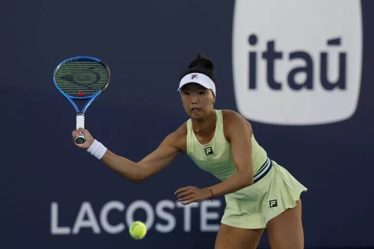 Ann Li in action ahead of the WTA Rabat Open,