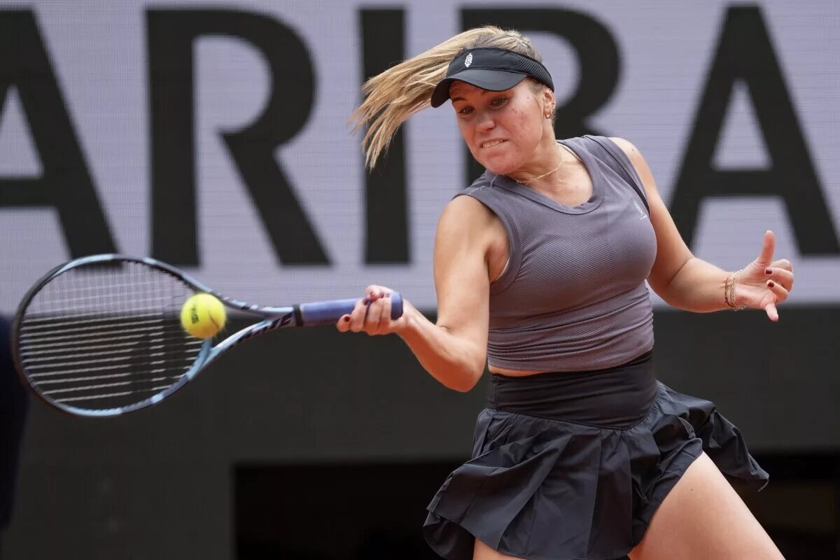Sofia Kenin in action ahead of WTA Eastbourne, at the French Open.