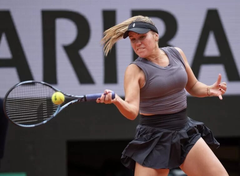 Sofia Kenin in action ahead of WTA Eastbourne, at the French Open.