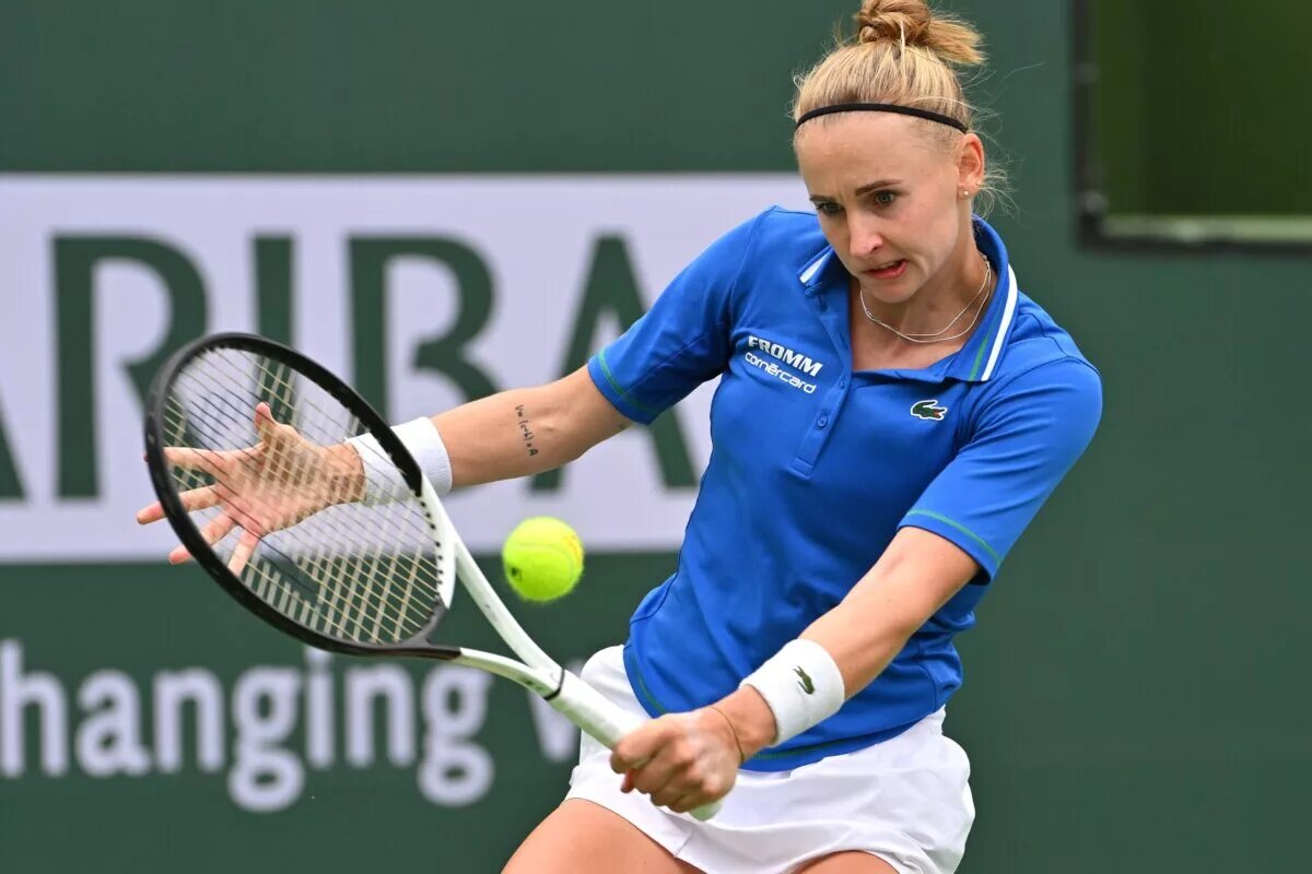 Jil Teichmann in action ahead of the WTA Iasi.