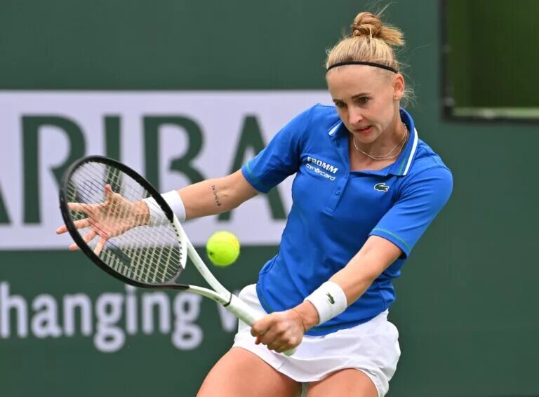 Jil Teichmann in action ahead of the WTA Iasi.