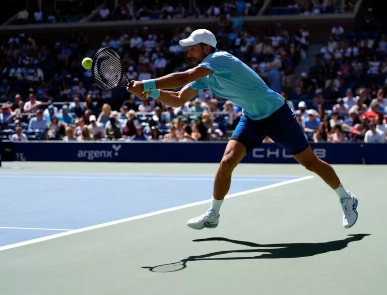 Novak Djokovic in action at the US Open.