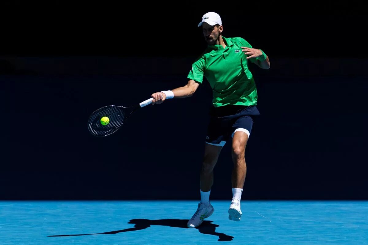 Novak Djokovic in action at the Australian Open.