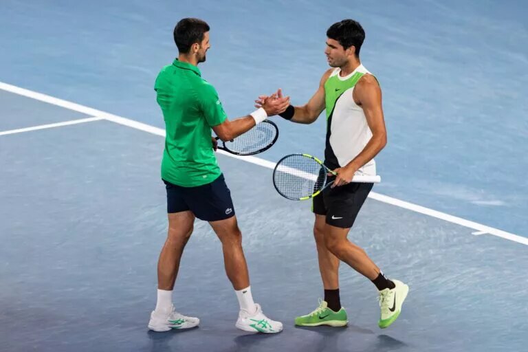 Carlos Alcaraz and Novak Djokovic.