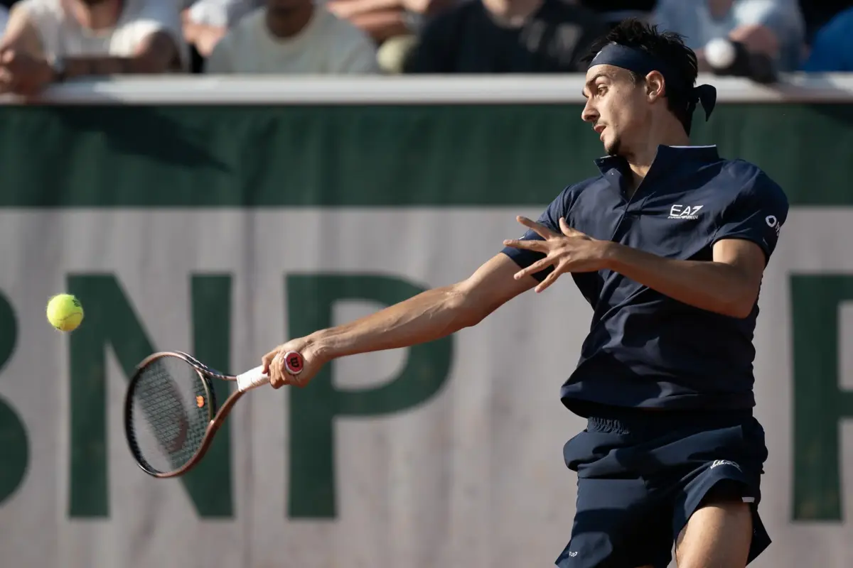 Lorenzo Sonego in action ahead of ATP Rome.