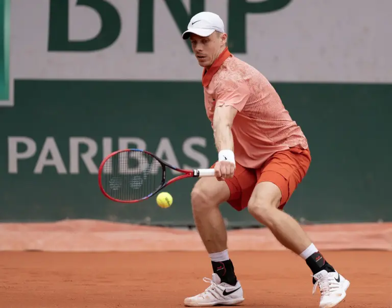 Denis Shapovalov in action ahead of the ATP Rome Masters.